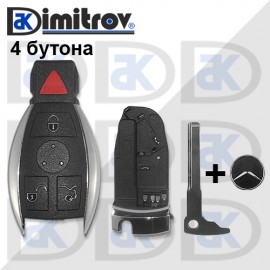 Кутийка ключ 4 бутона Mercedes A-Class B-Class C-Class CL-Class CLK CLS E-Class G-Class GL-Class M-Class R-Class S-Class SL SLK